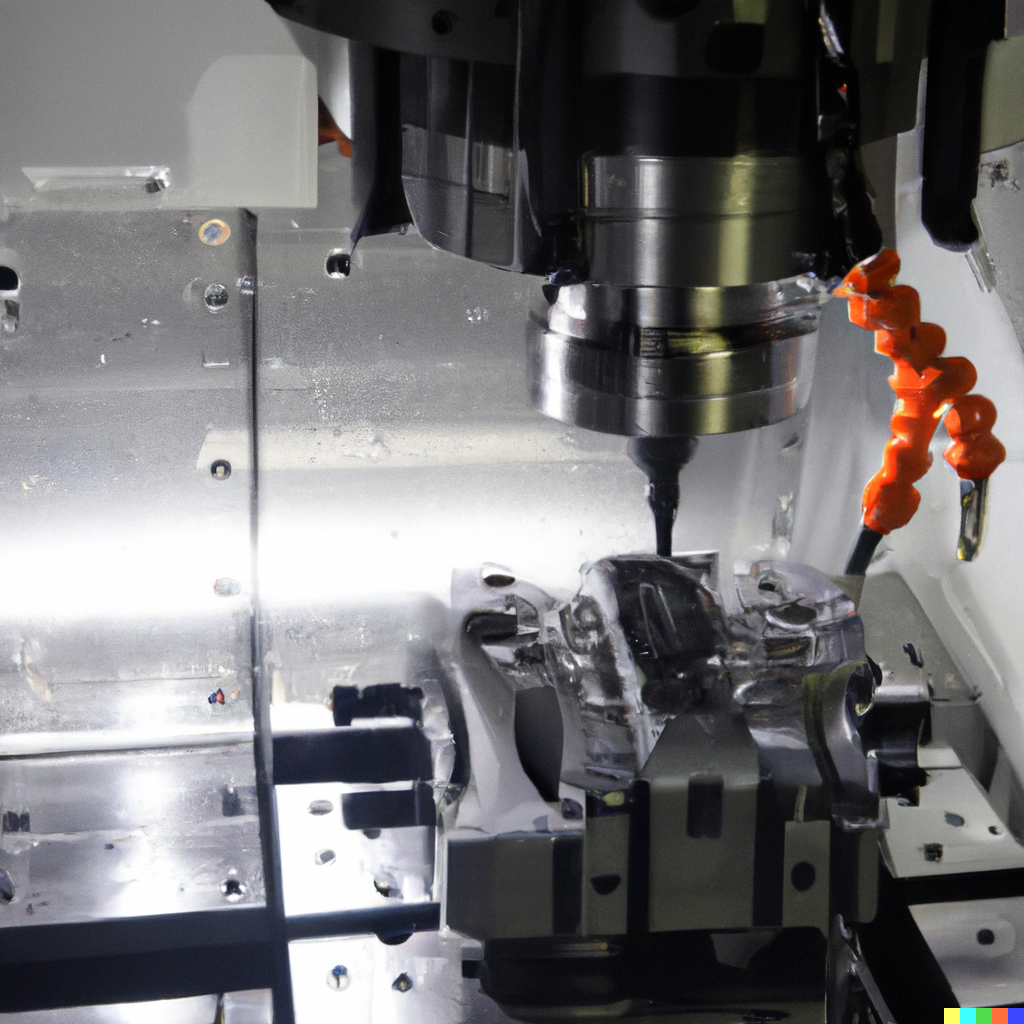 DALL·E 2023-03-15 10.44.55 - show a CNC machine with various tooling solutions in use, demonstrating the increased productivity and improved machining performance in photograph st